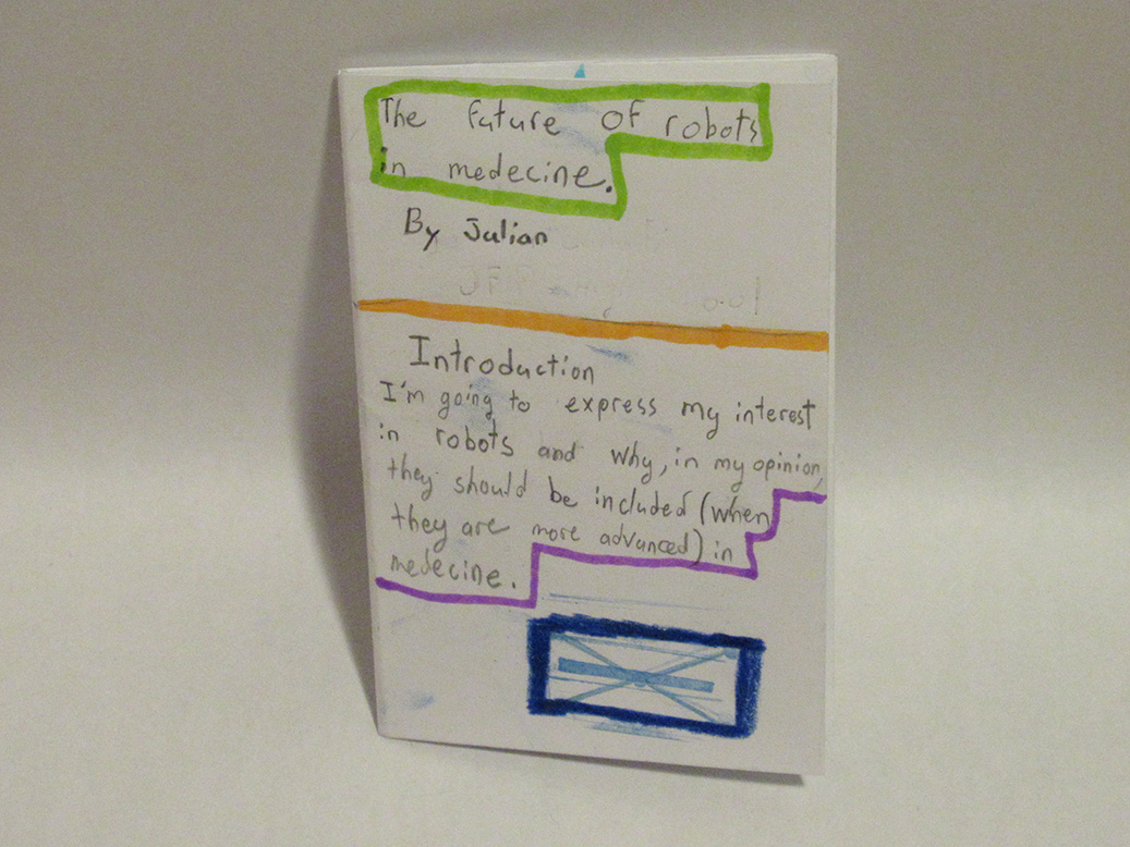 Cover has text written with colourful line.